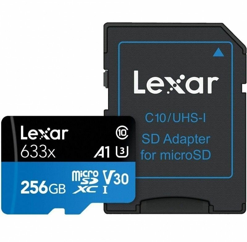 Карта памяти LEXAR 633x Micro SD, класс 10 UHS-1 U3 V30 A1 256 ГБ