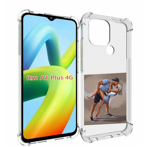 Чехол MyPads девушка с парнем танцуют женский для Xiaomi Redmi A1 Plus + задняя-панель-накладка-бампер