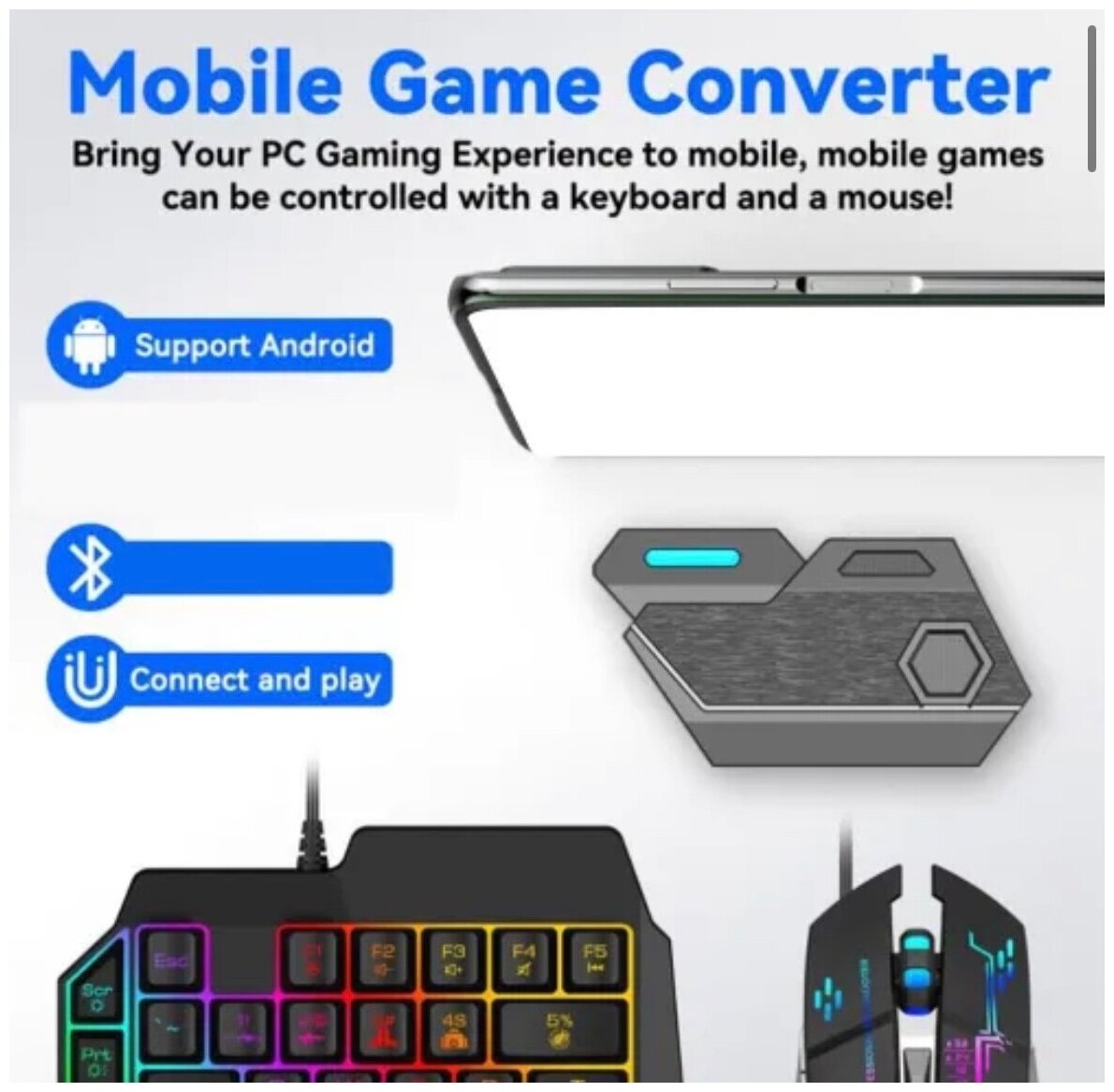 мобильный геймпад pubg контроллер игровая клавиатура мышь конвертер для android ios фото 91