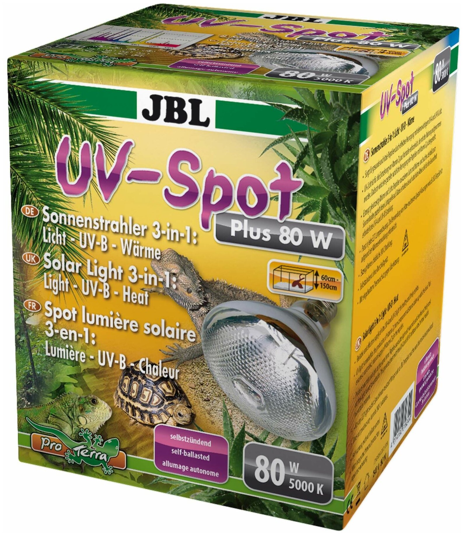 JBL UV-Spot plus - Очень мощная УФ лампа дневного спектра для террариума, 80Вт - фотография № 1