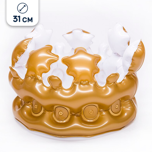 Карнавальный головной убор Riota корона надувная, золотой, 31 см