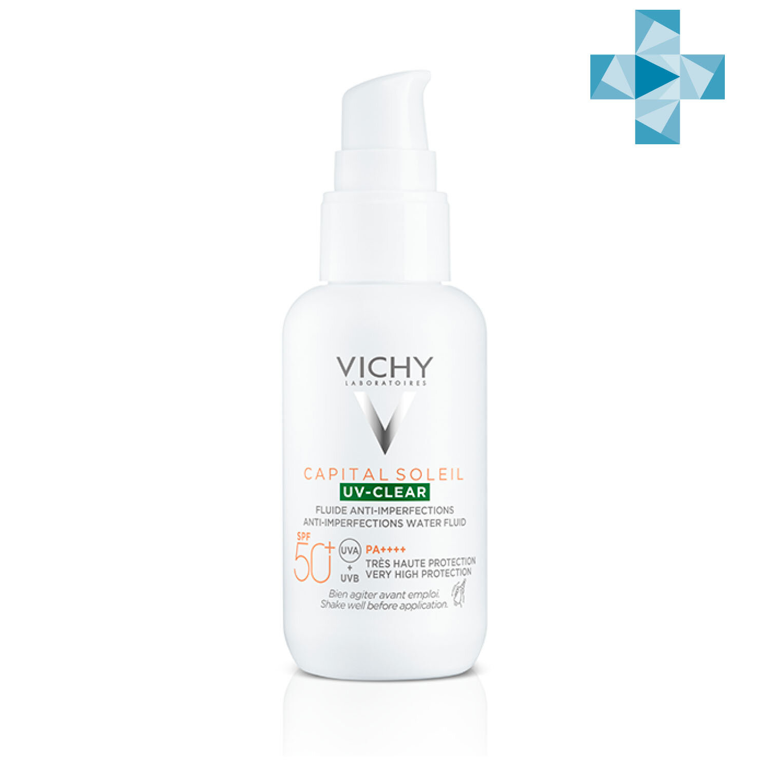 VICHY Невесомый солнцезащитный флюид UV-Clear для лица против несовершенств SPF 50+, 40 мл