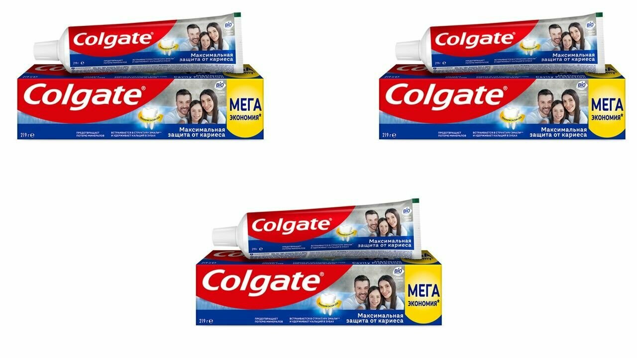 Colgate Зубная паста Максимальная Защита от Кариеса Свежая мята, 150 мл, 3 штуки