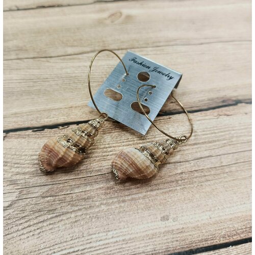 Серьги с подвесками , бежевый