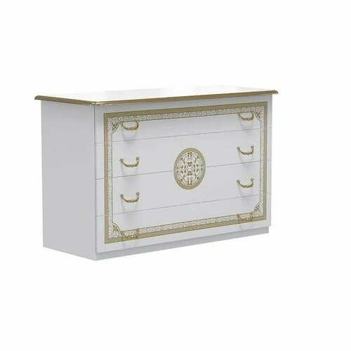 Комод с зеркалом Диа Грация белый/ золото глянец