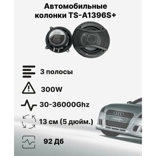 Автомобильные динамики TS-A1396S 13 см 5 дюйм 400 Вт Комплект из 2 штук Коаксиальная акустика 2-х полосная с защитными сетками 199900₽