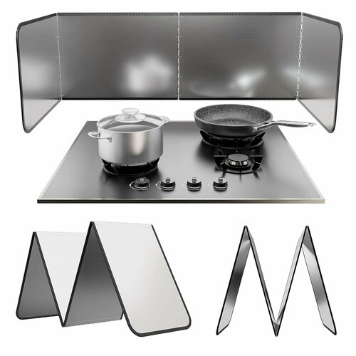 Экран защитный для кухонной плиты AMIFF. Большой экран для жарки от жира, от брызг для сковороды, крышка антиразбрызгиватель фартук для кухни
