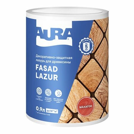 Средство деревозащитное Aura Fasad Lazur махагон 09л арт. AWW008