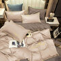 Комплект постельного белья Good Sleep из Сатина Евро Однотонное Хлопок Простыня 220x240 см Светло-коричневый