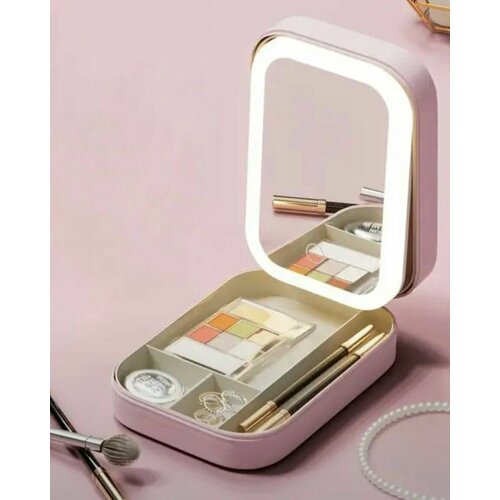 Зеркало для макияжа с LED подсветкой и органайзером для косметики/органайзер для косметики с зеркалом