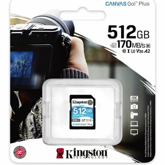 Kingston Canvas Go Plus SDXC UHS I U3 V30 512GB