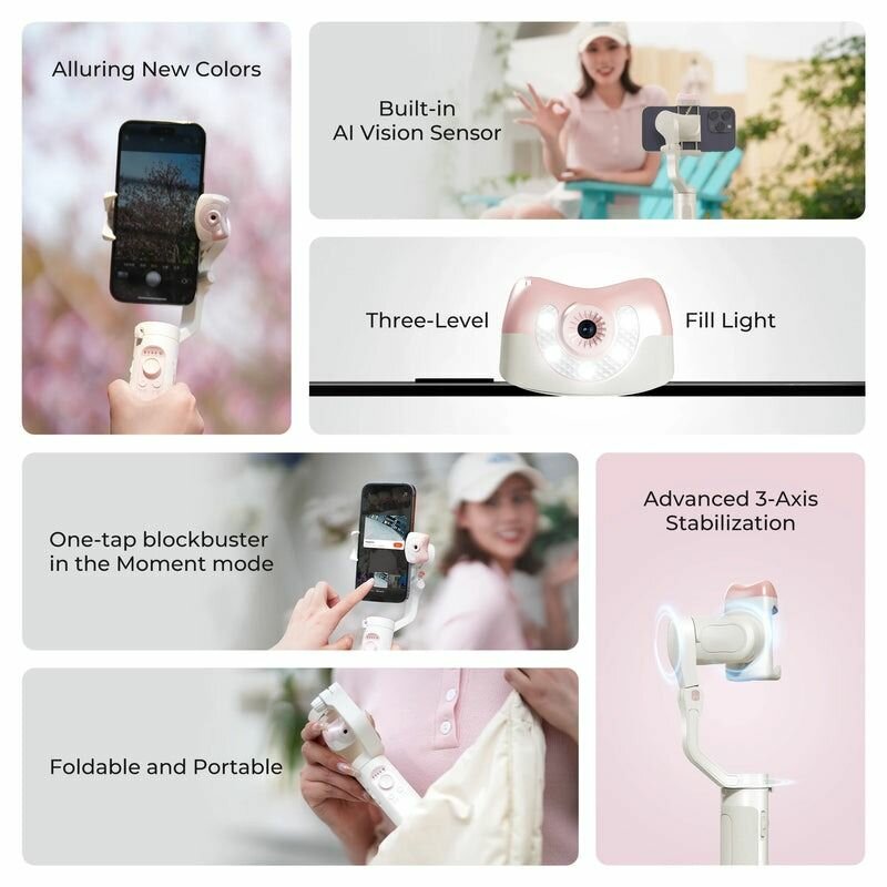 Электронный стабилизатор для смартфона Hohem iSteady V2S белый — фото 1