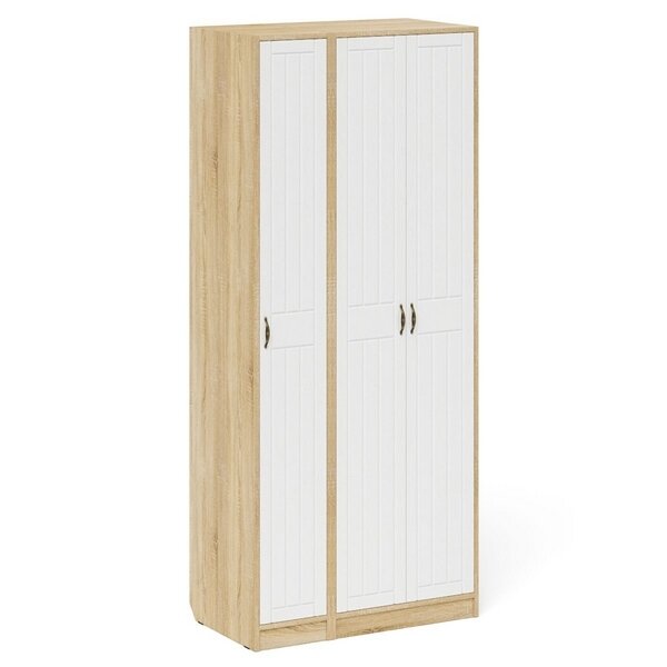 Прихожая П-6-500 Шкаф + Пенал цвет дуб сонома/фасады МДФ белое дерево фрезеровка прованс