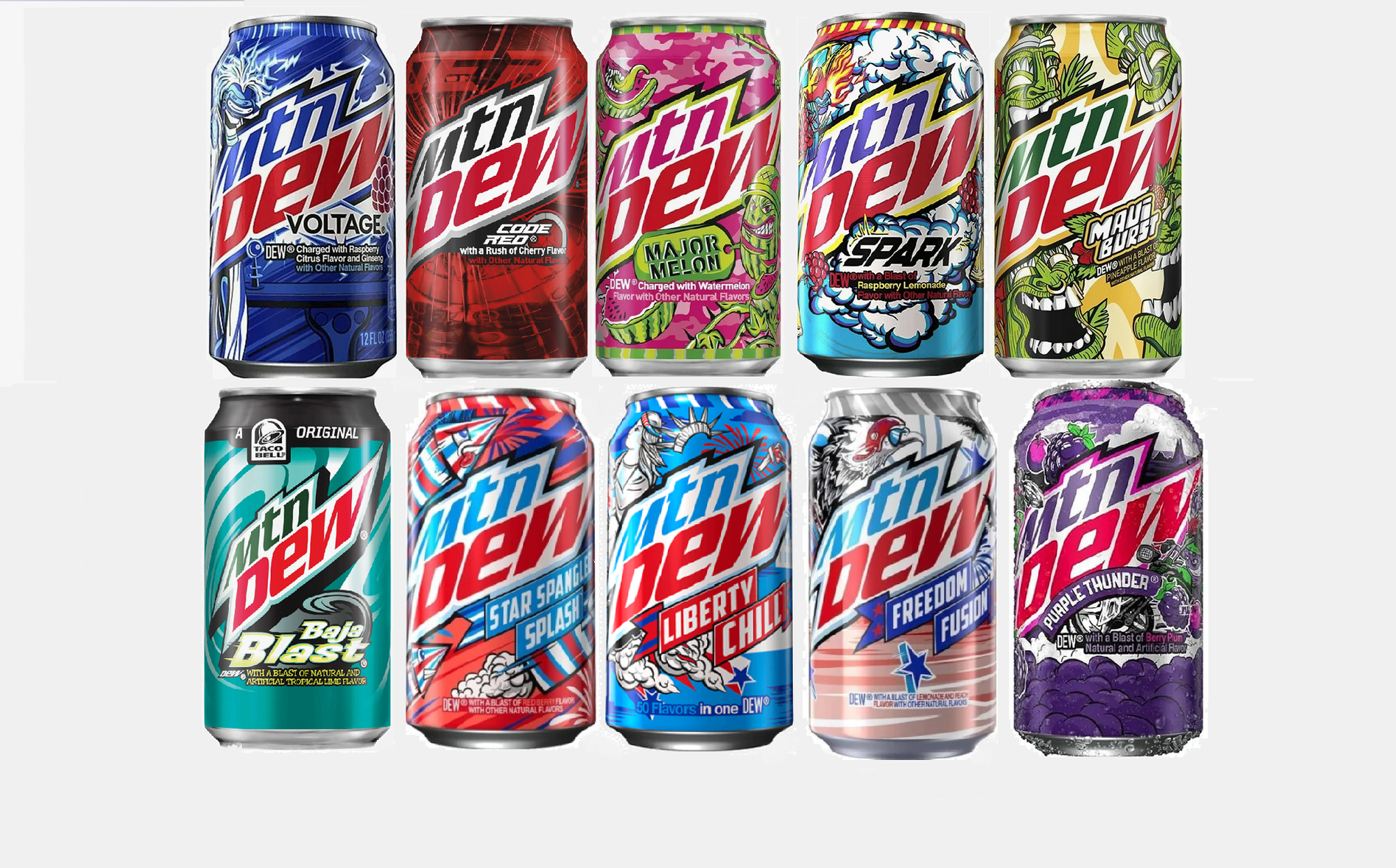 Набор напитков Mountain Dew, США, (10 шт. х 355 мл.)