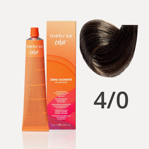 Изображение товара Крем - краска для волос профессиональная Inebrya Color Professional 4/0 Каштановый Натуральный 100 мл