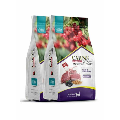 CARNI LIFE для кошек 2 шт по 1,5 кг Adult ягненок с ежевикой и клюквой
