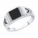 Печатка Diamant online, серебро, 925 проба, родирование, фианит, ...