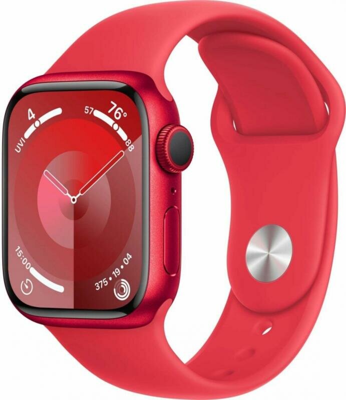Часы Apple Watch Series 9 45mm Aluminium Case Red Sport Band S/M