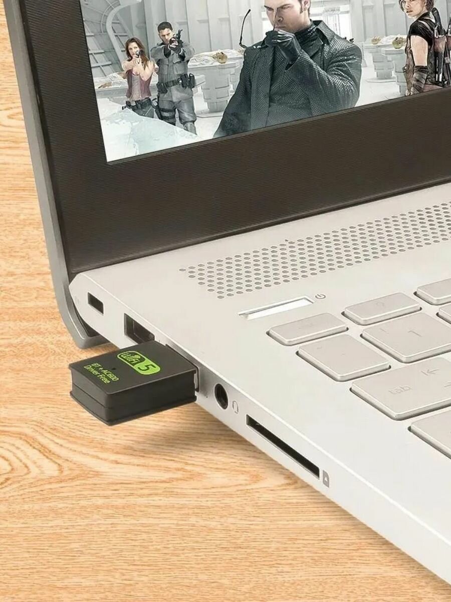 Wi-fi адаптер двухдиапазонный с Bluetooth, 2.4 и 5 ггц+BT 802.11b/n/g/ac, 600Мбит с, вай фай адаптер / Wi-Fi Bluetooth — фото 1