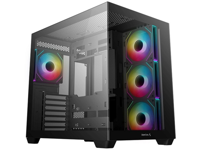 Корпус Deepcool CG530 4F черный без бп ATX 6x120mm 4x140mm 1xUSB3.0 audio bott PSU