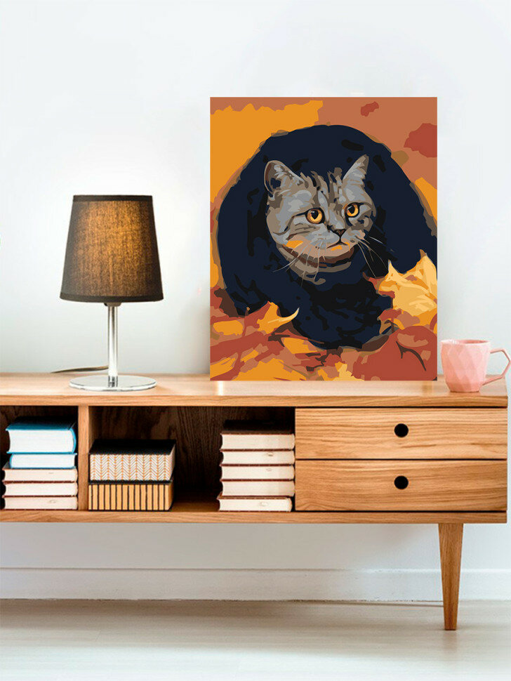 Картина по номерам "Испуганный котик" — фото 1