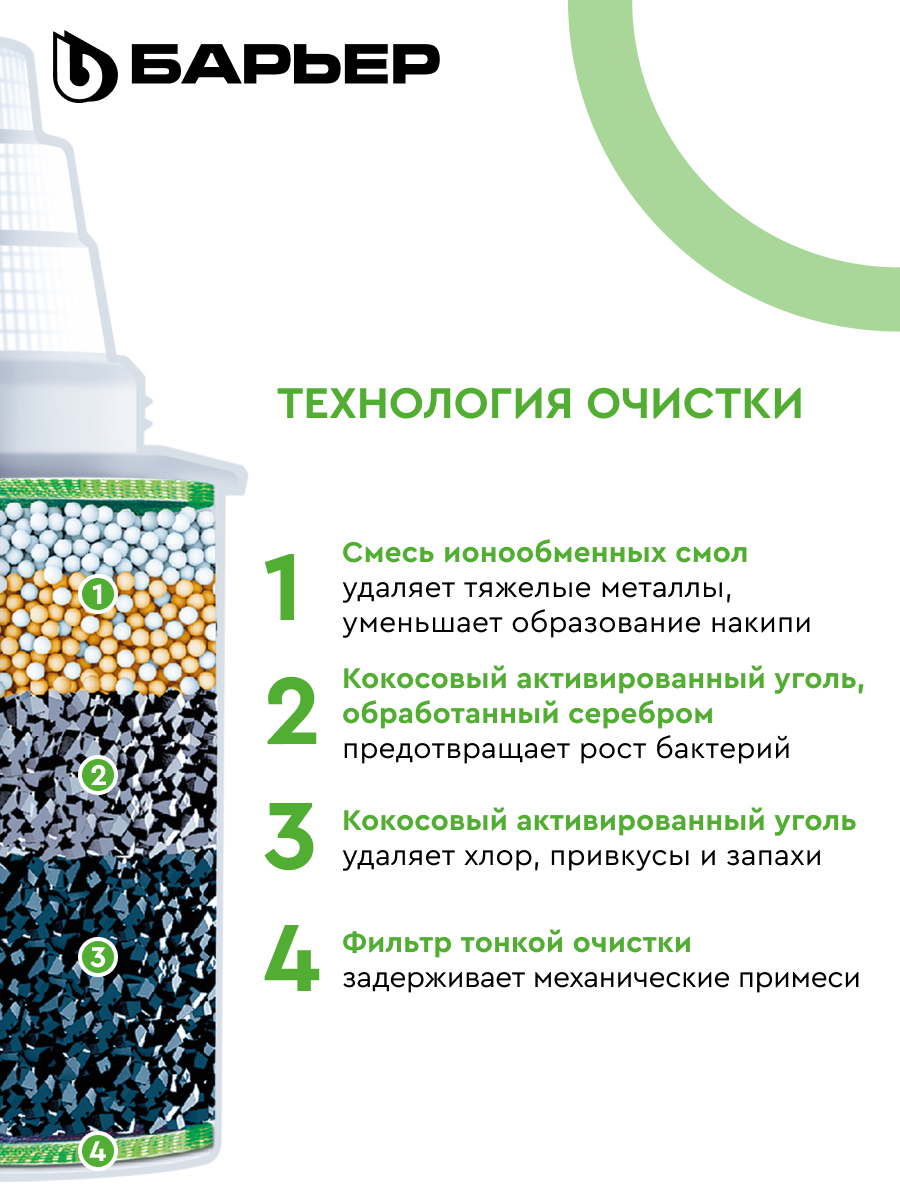 БАРЬЕР Жесткость, комплект кассет для фильтров-кувшинов, защищает от накипи, 2 шт — фото 1