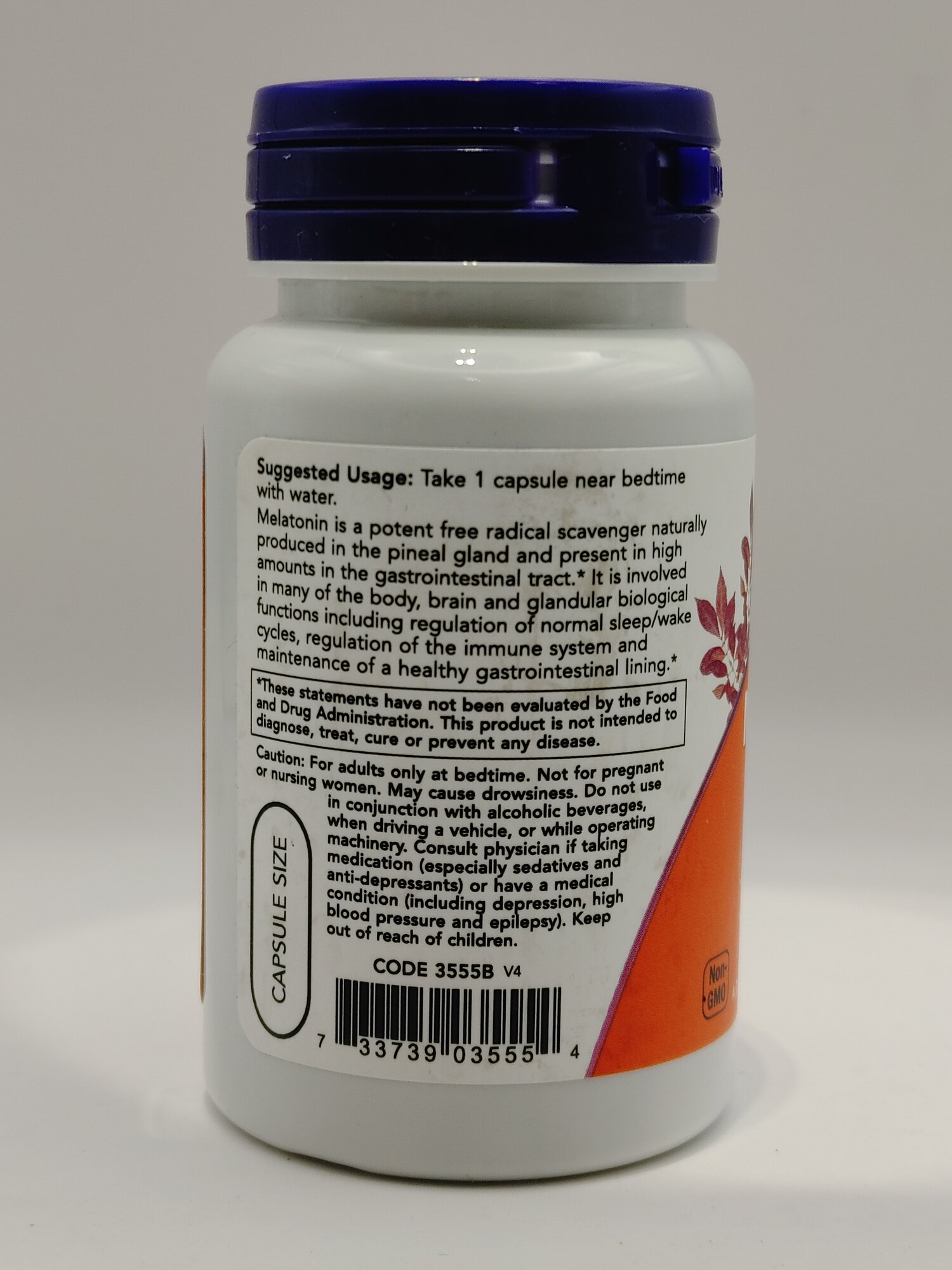 Витамины Melatonin NOW Foods, 5 мг, 60 капсул, для улучшения сна — фото 1