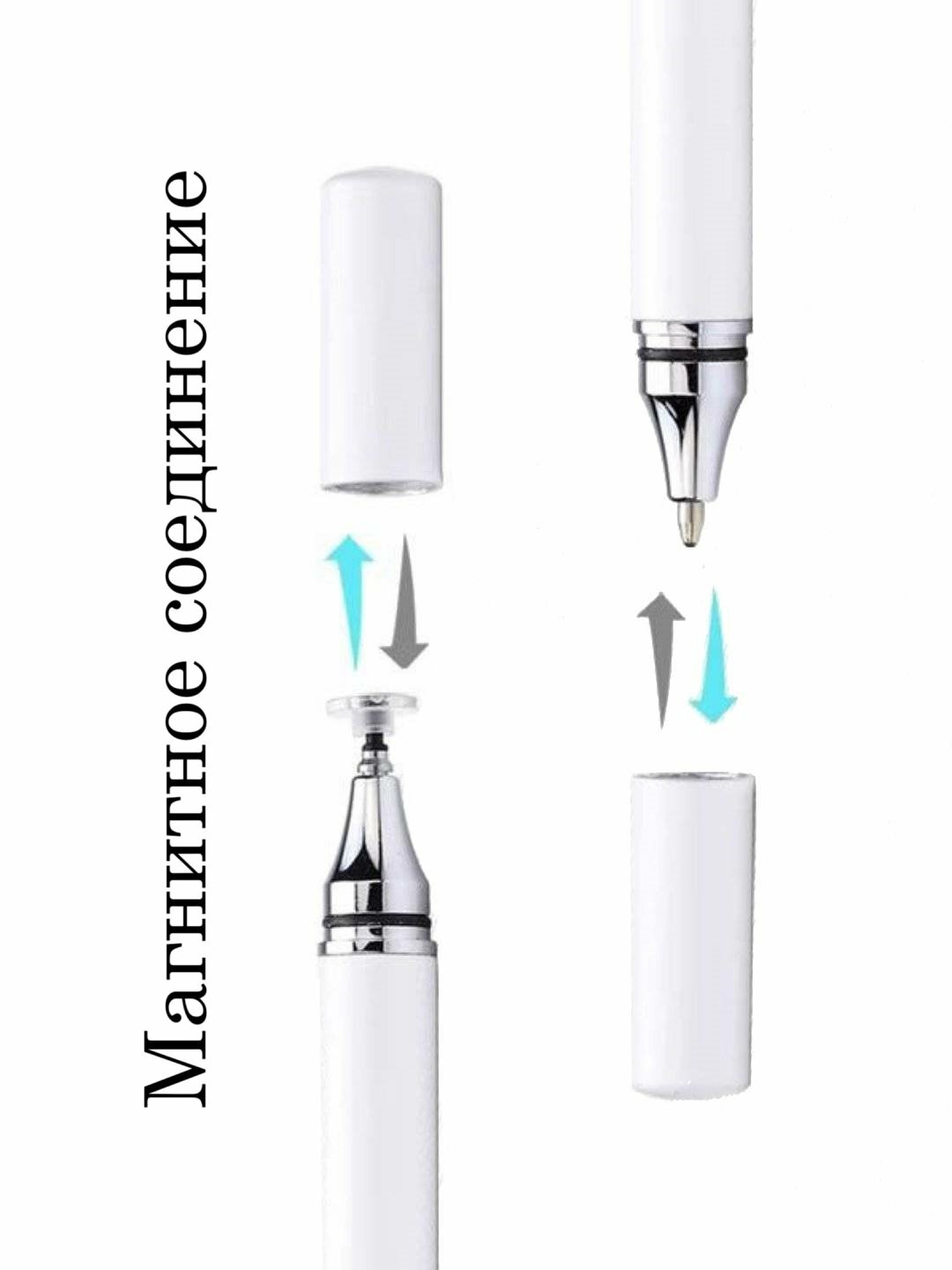 Универсальный стилус с 2 функциями – для Android, iPhone и планшетов, белый — фото 1