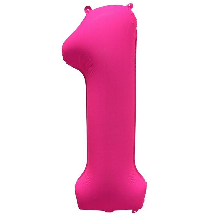 Воздушный шар КНР цифра 1, 40" неон pink, фольгированный