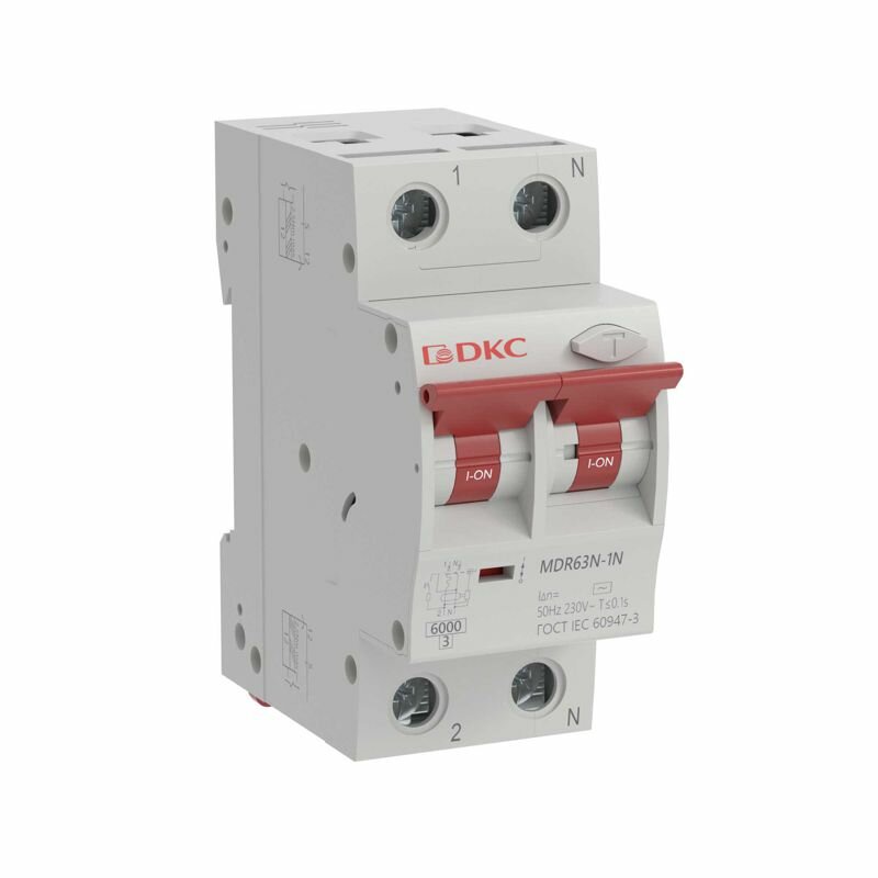 Выключатель автоматический дифференциального тока 2п (1P+N) C 32А 100мА тип A 6кА MDR63N YON, DKC MDR63N-1N3C32-A (1 шт.)
