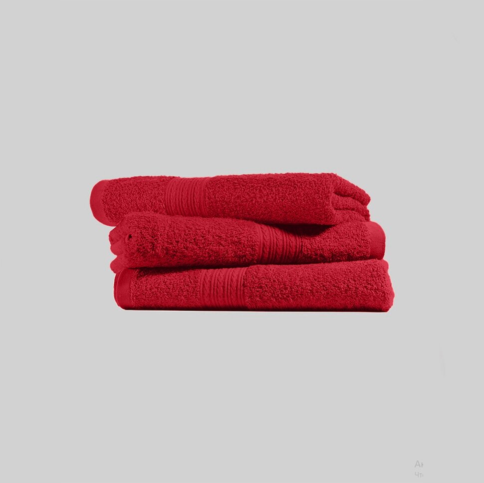 Полотенце банное красный 70x140 3шт - фотография № 3