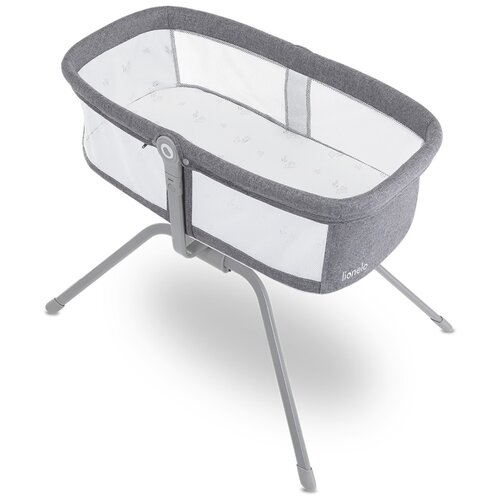 Колыбель для новорожденных детская Lionelo Malin Grey Concrete с автоматическим укачиванием, компактное сложение , дорожная кроватка