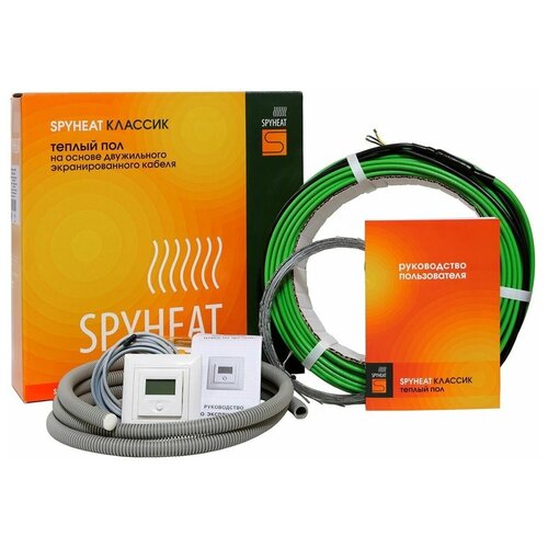 Греющий кабель, SpyHeat, Классик SHD-15-900 с термостатом, 7.5 м2, длина кабеля 60 м