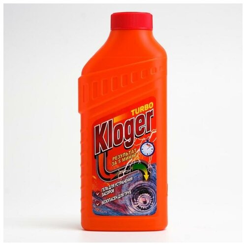 Kloger Чистящее средство Kloger Turbo, гель для устранения засоров, 500 мл