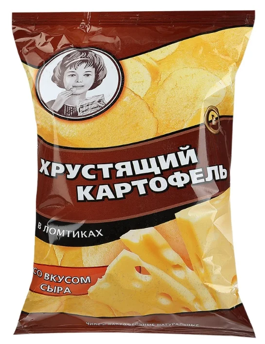 Хрустящий картофель, чипсы со вкусом сыра, произведены из свежего картофеля, 70 г
