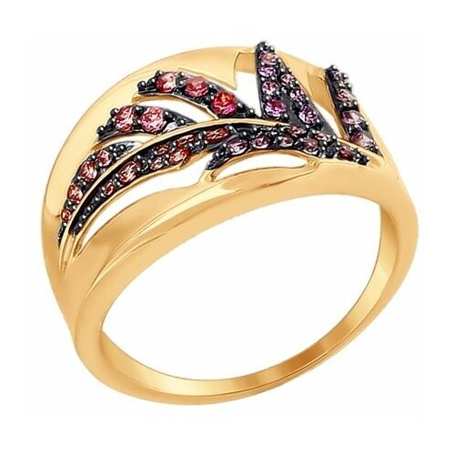 фото Золотое кольцо sokolov 017409 с фианитом diamant-online