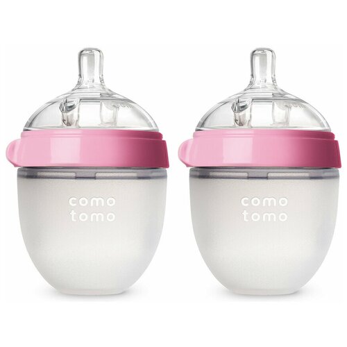 фото Набор бутылочек для кормления "comotomo. natural feel baby bottle", 150 мл, цвет розовый, 2 штуки