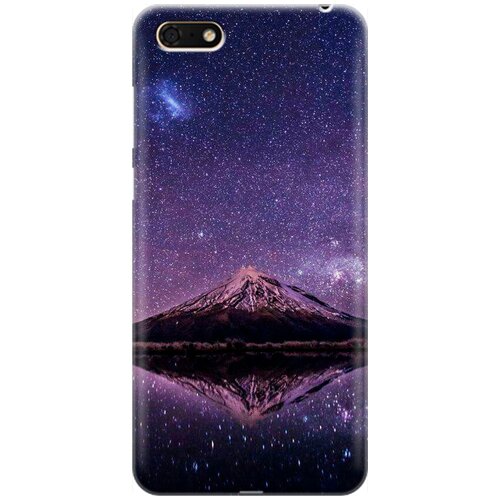фото Силиконовый чехол на huawei y5 prime (2018) / y5 (2018) / honor 7a / 7s / хуавей у5 прайс (2018) / хонор 7а / хонор 7 эс с принтом "гора и звездное небо" gosso