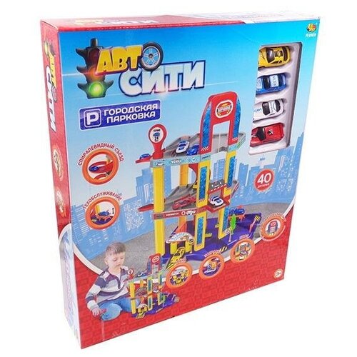 Игровой набор ABTOYS PT-01325 Парковка Авто Сити, 3-х уровневая с лифтом