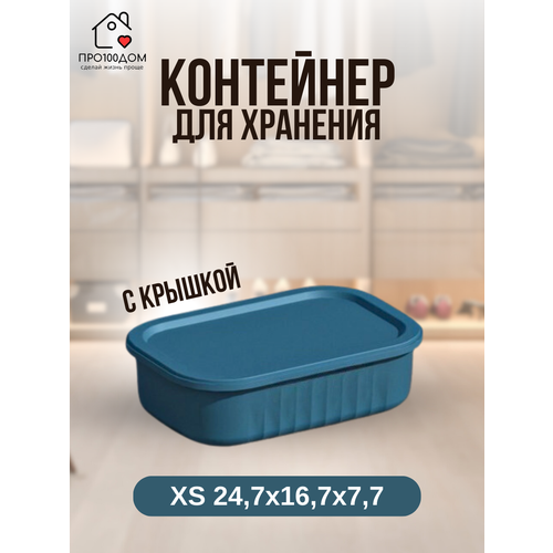 Контейнер для хранения с крышкой синий