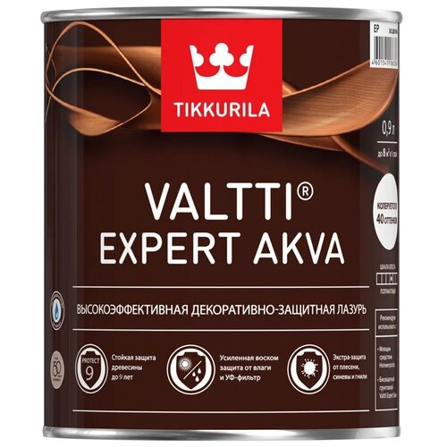 tikkurila valtti expert akva тиккурила валтти эксперт аква декоративно защитная лазурь 9л Tikkurila антисептик Valtti Expert Akva, 0.9 кг, 0.9 л, бесцветный