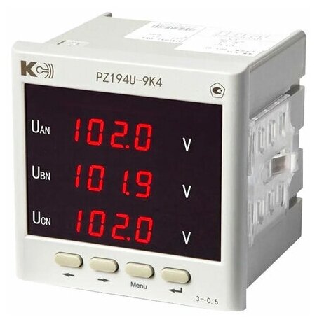 Вольтметр переменного тока трехканальный (дополнительно 1 порт RS-485 RTU) PZ194U-9K4T Modbus K-C