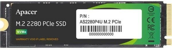 Твердотельный накопитель SSD M.2 1 Tb Apacer AS2280P4U Read 3500Mb/s Write 3000Mb/s 3D NAND TLC