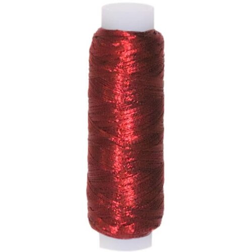 Нитки для шитья люрекс Красный 200 ярд 3 штуки