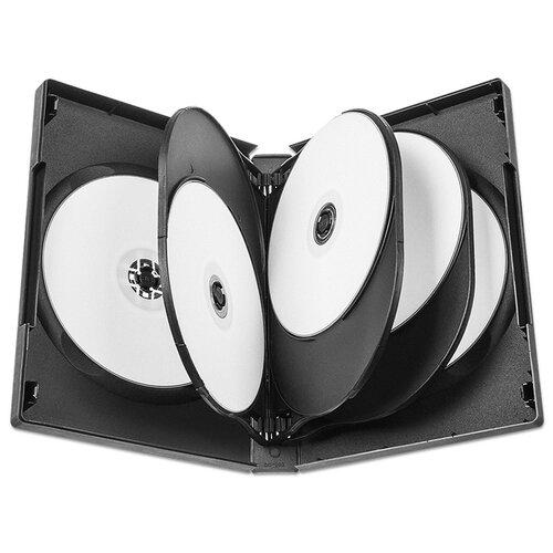Коробка DVD Box для 8 дисков, черная глянцевая, упаковка 5 штук.