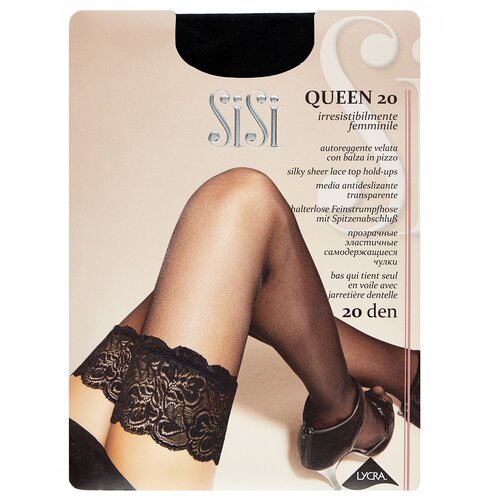 Чулки Sisi Queen, 20 den, размер 3, черный чулки sisi чулки женские queen 40