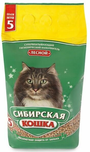 фото Впитывающий наполнитель Сибирская кошка Лесной, 3 л