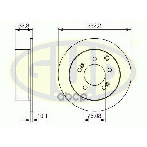 Диск Тормозной Kia Cerato/Soul 1.6/2.0/1.6Crdi 09- Зад Не Вент 262X10 G.U.D арт. GDB110362