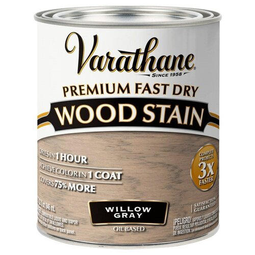 Быстросохнущее тонирующее прозрачное масло / Морилка для дерева Varathane Fast Dry Wood Stain Пепельная Ива Willow Gray 0,946 л