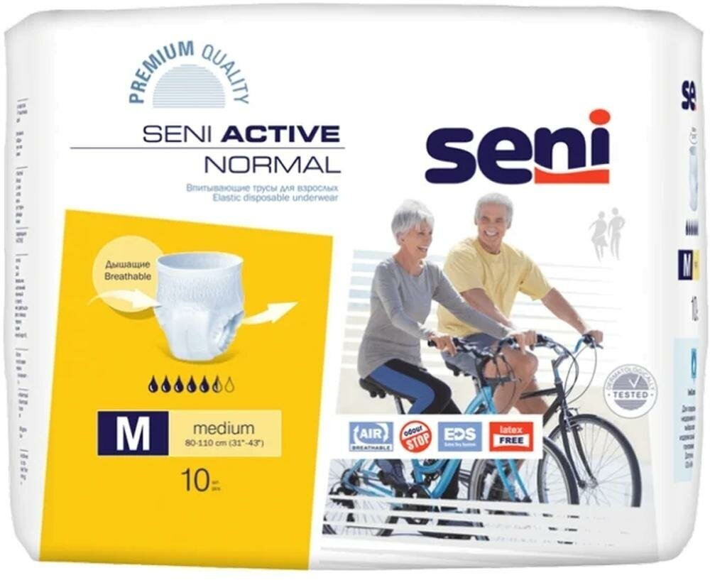 Seni Трусы впитывающие Active Normal, 80-110 см, M (10 шт.)